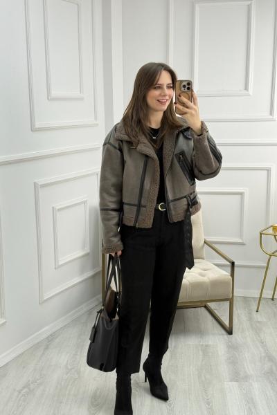 Garnili Kürk mont Antrasit