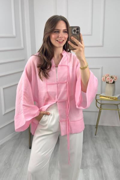 Tensel Kimono Gömlek Pembe